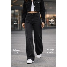 Cedy Denim Kadın Palazzo Yüksek Bel Cotton Jean Pantolon