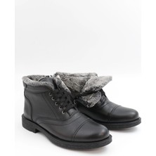 Nesil Shoes Thrtrk 906 Siyah Hakiki Deri Kauçuk Taban Erkek Bot