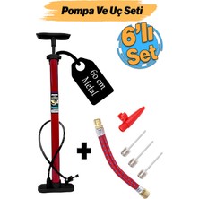 PremiumPort El Tipi Plastik Bisiklet Pompası ve Uç Seti, Teker Şişirme Aleti