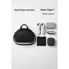 Kaff Küçük Boy Siyah Önü Cepli Ayarlanabilir Omuz Askılı El Seyahat Spor Çantası -00833