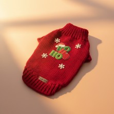 Lady Fify Kedi ve Köpek Için Kırmızı Ho Ho Ho Yeni Yıl / Noel Kazağı