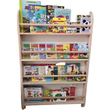 Mrt Ahşap Montessori Kitaplık Geniş Model Ahşap Renkli 120 cm Yükseklik 80 cm Geniş 4 Raflı