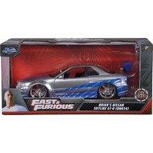Jada 1:24 Ölçekli Brian's Nissan Skyline GT-R BNR34 Hızlı ve Öfkeli Diecast Model Gri Renk