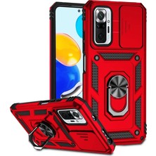 Beei   Note 10 Pro Kılıf Pars Lens Yüzüklü  - Kırmızı