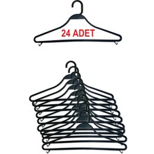 Olgun Home Plastik Siyah Kalın Elbise Askısı 24 Adet Kuru Temizleme İçin Pratik Kullanım