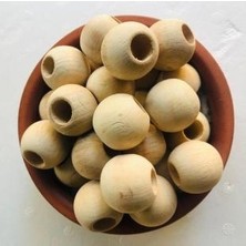 Renkli 32MM Ham Ahşap Boncuk 10 Adet Flea Market Doğal Malzeme ile Hobi Projeleri İçin
