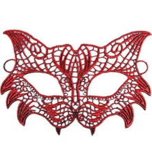 NW NessiWorld Kırmızı Dantel Masquerade Maskesi 8 No