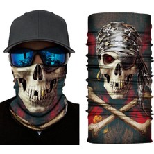 Ttt Siyah Korsan Kafatası Baskılı Buff Bandana 30x48 cm
