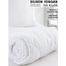 Nishev.com Evini Sev Antialerjik Silikon Tek Kişilik Yorgan (Microfiber Yastık Hediyeli)