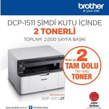 Toptan Bulurum Brother DCP15112T Mono Lazer Yaz/tar/fot (2 Tam Dolu Toner)