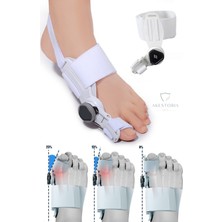 Ayarlanabilir Gece Ateli, Hallux Valgus Tekerli, Beyaz, Rahat ve Destekleyici