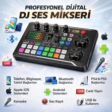 Multizone Dilital Dj Stüdyo Ses Mikseri Bluetooth Bağlantı Şarjlı Mikrofon Kondenser Canlı Yayın