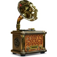 Royal Trend Şık Tasarım Gramafon Nostaljik Radyo,bluetooth Nostalji Radyo(Büyük Boy)