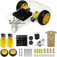 Robotsan 2WD Çok Amaçlı Mobil Robot Platformu - Şeffaf - Arduino Uyumlu
