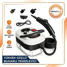 Eser Ticarett Yüksek Güçlü Buharlı Temizleyici - Çok Amaçlı Hijyenik Temizlik Makinesi - Taşınabilir Buharlı Mop
