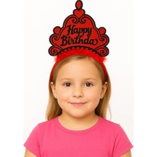 Freedom Storee Kırmızı Happy Birthday Prenses Tacı – Doğum Günü Taç Aksesuarı
