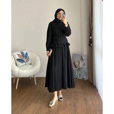 Miraydin Butik Dantel Detaylı Gömlekli Etekli Takım M25191 - Siyah