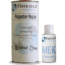 Fiber Elyaf Kompozit Fiber Elyaf Polyester Reçine 1kg. (Sertleştiricili)+Mek 10 Gr.