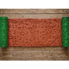 Atölye Dekupaj Model 083 - Çiçek Deseni Deboss & Emboss İkili Set - Polimer Kil Seramik Çamuru Doku Oklavası