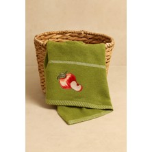 Ellia Soft Afrodisias %100 Pamuk Nakışlı El ve Yüz Havlusu Çeyizlik ve Mutfak Havlusu Elma 40X70 cm