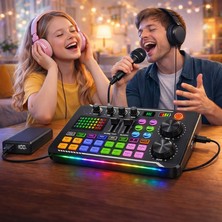 Multizone Profesyonel Dijital Canlı Yayın Ses Mikseri Stüdyo Kayıt Bluetoothlu Şarjlı Mikrofon F988