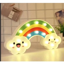 Mutfakçım Gülen Yüz Bulutlu Gökkuşağı LED Gece Lambası