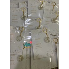LMS Gift 10 Adet Incili Istiridye Anahtarlık Nişan Söz Kına Nikah Mevlid Doğum Günü Hatırası