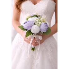 Ceku Home Tasarım Soft Şakayık Gelin Buketi, Nikah Buketi, Gelin Çiçeği, Nişan Çiçeği