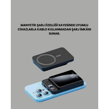 Poyraz Market Gerçek Zamanlı Güç Göstergeli Manyetik Usb-C Taşınabilir Powerbank