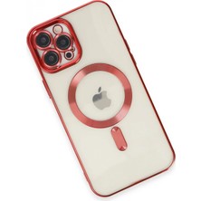 Pileli Store Newface iPhone 12 Pro Max Kılıf Kross Magneticsafe Kapak - Kırmızı