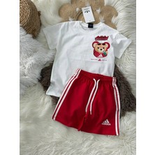 Karaniko Kids Kız Çocuk Baskı Detaylı Şortlu Alt Üst Takım