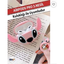 BMP GLOBAL Airpods Pro 3. Nesil Kulaklık Uyumlu Darbe Emici 3D Figürlü Pembe Silikon Kılıf