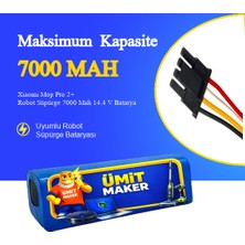 Ümit Maker Xiaomi Mop Pro 2+ Robot Süpürge 7000 Mah 14.4 V Batarya – Orjinal Uyumlu Uzun Ömürlü, Yüksek Performans Pil