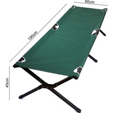 Hastunç Katlanır Kampet 1 Kişilik Dikdörtgen Kamp Yatağı PROFİL Malzemeden Yeşil Renk