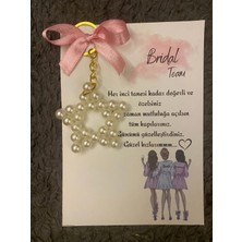 LMS Gift Bridal Team Gelin Nedimesi Inci Yıldız Anahtarlık 10 Adet – Kına, Nişan, Bekarlığa Veda, Düğün