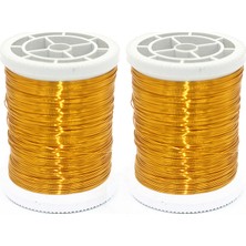 Tuğra Tablo Bakır Tel 100 mt Sarı Renk 0,30 Mikron Özellikli Filografi ve Gelin Taçları İçin Kullanım