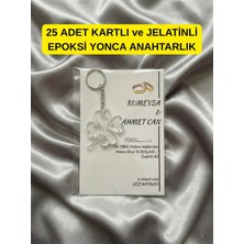 LMS Gift Kişiye Özel 25 Adet Yonca Epoksi Anahtarlık Söz Nişan Kına Nikah Düğün Hatırası Dağıtmalık Hediyelik