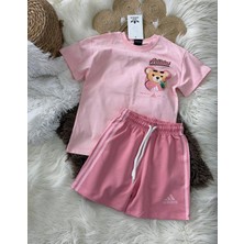 Karaniko Kids Kız Çocuk Baskı Detaylı Şortlu Alt Üst Takım