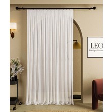 Leo Boutique Curtain File Zemin Tül Perde Sık Pile Dikili Modern Ütü Istemez Tül Perde
