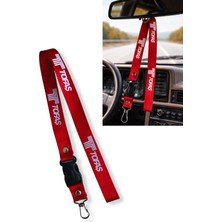 Tusba Market Tofaş Logolu Kırmızı Oto Ayna Askısı & Anahtarlıklı Ayna Ipi