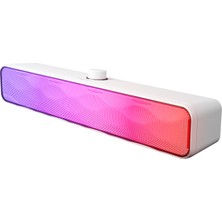 Mikado MD-SBT31 Beyaz 5W*2 1200MAH Bt,rgb,tf Card,type-C ,usb Soundbar Speaker      