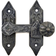 Akinco Antika Tarz Dekoratif Pirinç Kapı, Pencere Mandalı - 86X72 Mm, Oksit