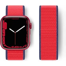 Verto Newface Apple Watch 42MM Hasırlı Cırtcırtlı Kordon - Kırmızı