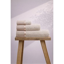 Ellia Soft %100 Pamuklu 3 Parça Dantelli Banyo Havlu Seti Hamam Takımı Çeyiz Seti