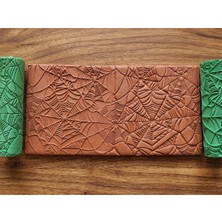 Atölye Dekupaj Model 093 - Örümcek Ağı Deseni Deboss & Emboss İkili Set - Polimer Kil Seramik Çamuru Doku Oklavası