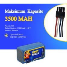 Ümit Maker Xiaomi S20 Robot Süpürge 3500 Mah 14.4 V, Yanmaz Batarya – Orjinal Uyumlu Uzun Ömürlü, Yüksek Performans Pil