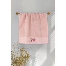 Ellia Soft Pamuk Sarmaşığı %100 Saf Pamuk Serisi, Günlük Kullanım, Çeyizlik Yüz Havlusu 50X100 cm Pembe