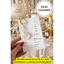 LMS Gift Kişiye Özel Davetiyeli Istiridye Anahtarlık - Söz Nişan Nikah Hediyelik - Özel Gün Hediyelik 10 Adet