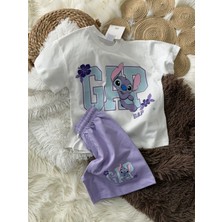 Karaniko Kids Kız Çocuk Baskı Detaylı Şortlu Alt Üst Takım