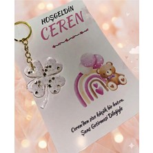 LMS Gift Kişiye Özel 25 Adet Kartlı Yonca Anahtarlık - Doğum Günü, Mevlid, Sünnet, Bebek Hediyeliği